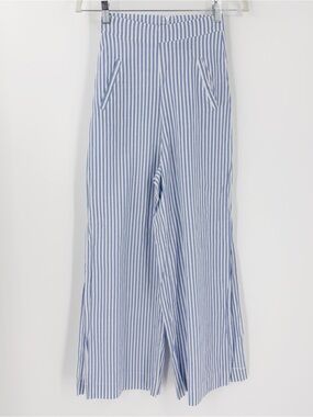 Nightwalker Blue Striped Pants Wide Leg Lightweight XS Coastal Preppy